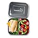 LunchBots Medium Duo Snack Container - Divided Stainless Steel Food Container - Two Sections for Half Sandwich and a Side - Eco-Friendly - Dishwasher Safe - Stainless Lid - Blue Dots