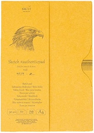 Amazon Com Smlt Ea 60 Kraft Authenticpad Authentic Line Sketch Pad 90gsm Corrugated Brown Kraft Kraft Paper 60 Sheets Office Products