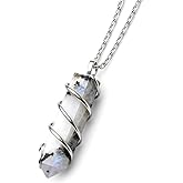 Sugandha Wellness Rainbow Moonstone Healing Crystal Necklace - Lunar Pendant Balance, Inner Light, Love & Creativity