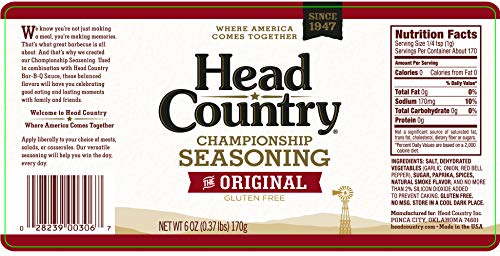 HEAD COUNTRY BBQ CHAMPIONSHIP SEASONING, ORIGINAL FLAVOR | 6 OUNCE | BBQ SEASONINGS AND RUBS | SMOKING & GRILLING SPICES AND SEASONINGS