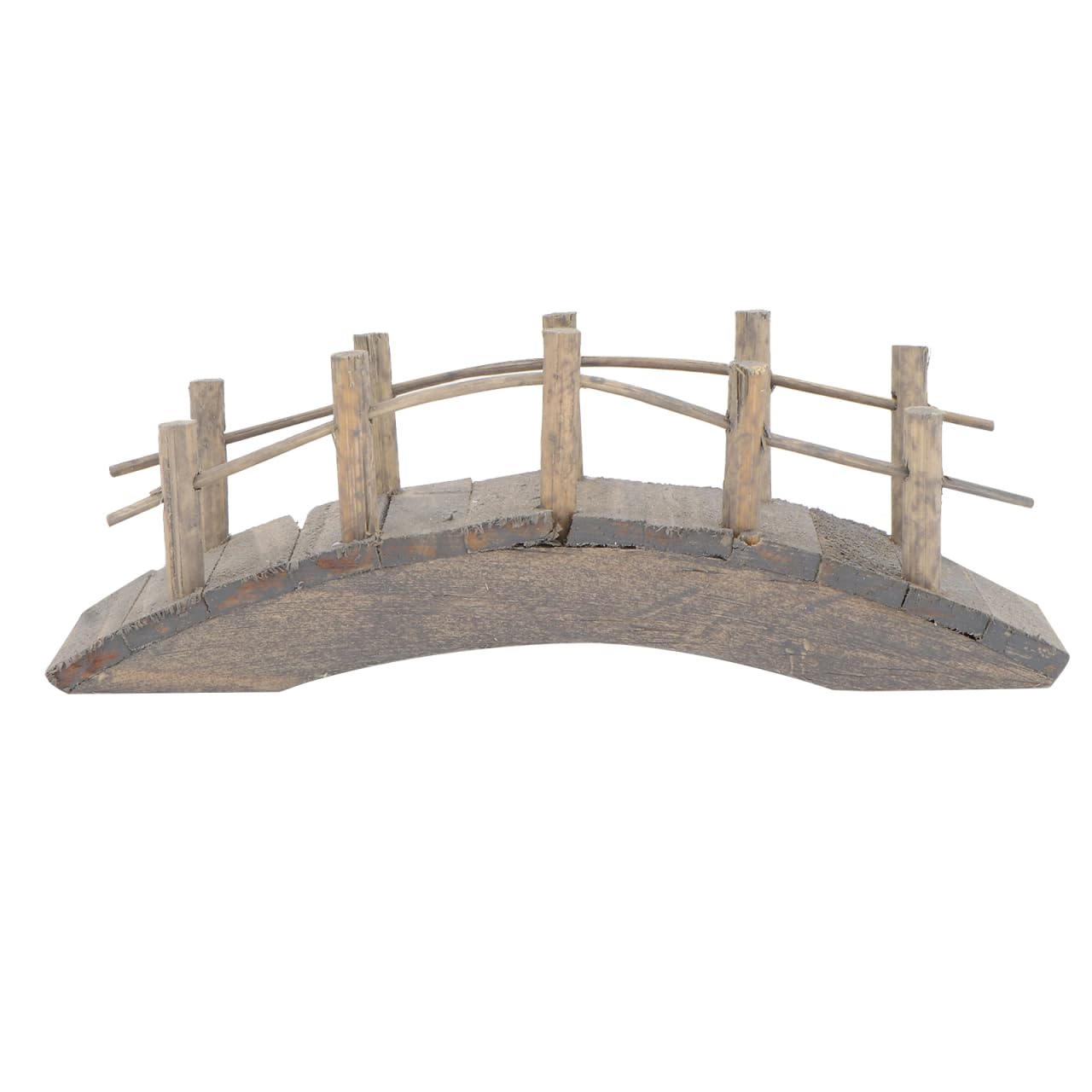 Hemoton Wooden Bridge for Miniature Garden Fairy Garden Arch Bridge Micro Landscape Garden Ornament 10 cm