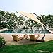 Grand Patio Napoli Deluxe 11 FT Curvy Aluminum Offset Umbrella, Champagne