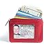 ID STRONGHOLD RFID Front Pocket Wallet Mini Minimalist Wallet Slim Wallet Genuine Leather with Zipper , Red , Small
