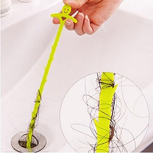 Botrong Cleaner Hair Sink Cleaning Hook Bathroom Floor Drain Sewer Dredge Device Small Tools (Green) - Thumbnail 4