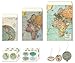 Cavallini 12-Pack Petite Vintage Maps Parcel Set