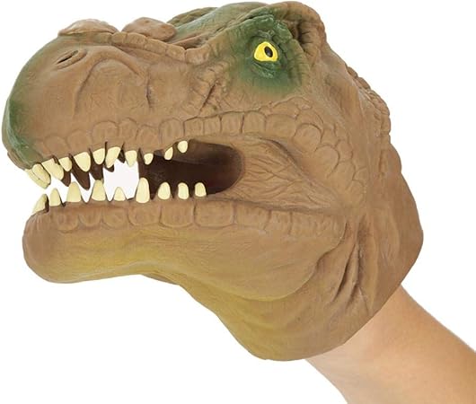 Amazon 恐竜 ハンドパペット ティラノサウルス 動物 手踊り ごっこ遊び 人形劇 知育玩具 小道具 アニマル いたずら おもちゃ 手袋 ブラウン ぬいぐるみ おもちゃ