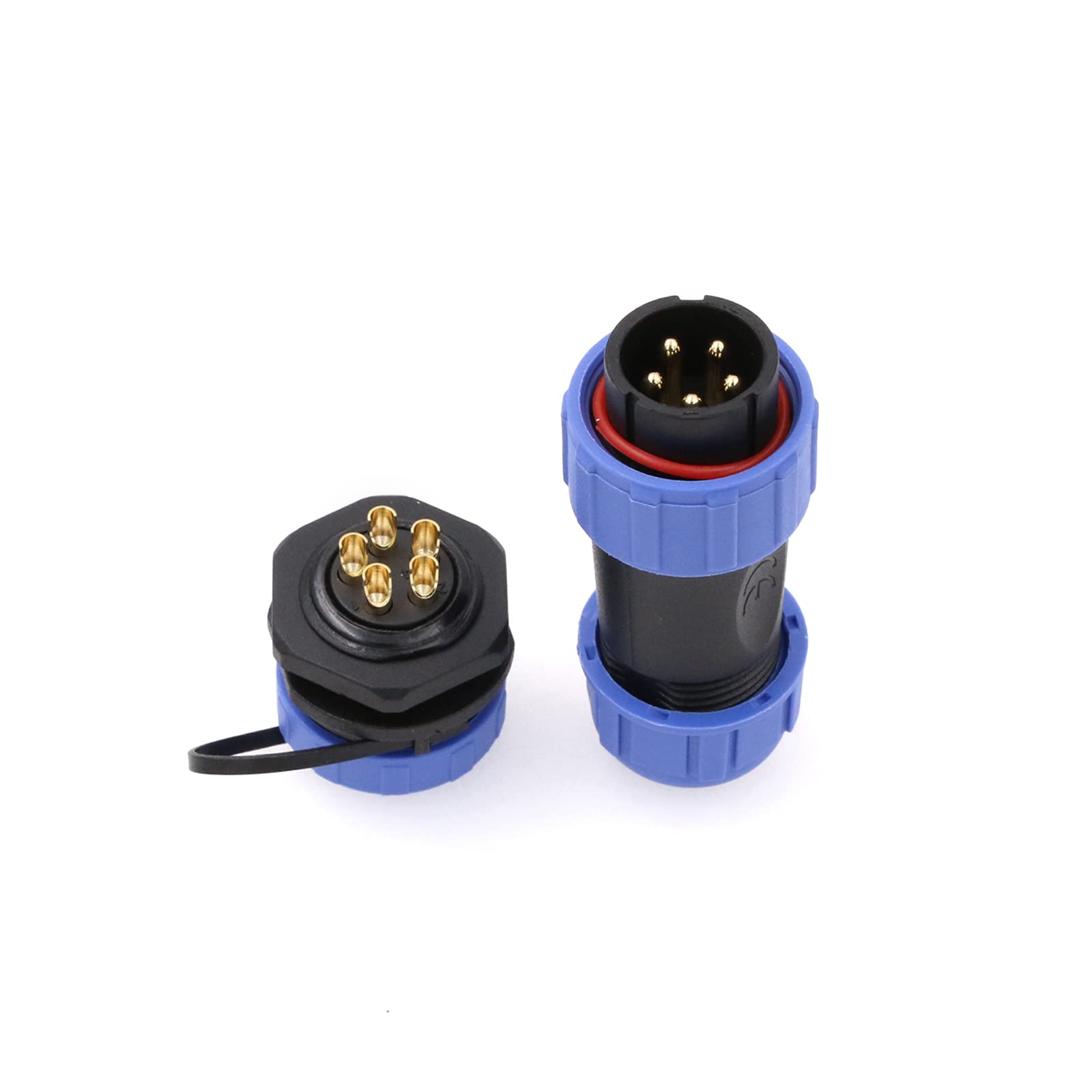 ZBLZGP HE21 5 Pin Connector 30A 8-12mm Cable IP68 Waterproof Connector Plug Male Socket Female Aviation Circular Industrial LED Lighting