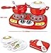 FUNERICA 20 Piece Mini Kitchen Stove Top - with Lights and Sound Effects | Adorable Cuttable Play Fruits | Toy Pots and Pans & utensils | Mini Kitchen for Little Kids