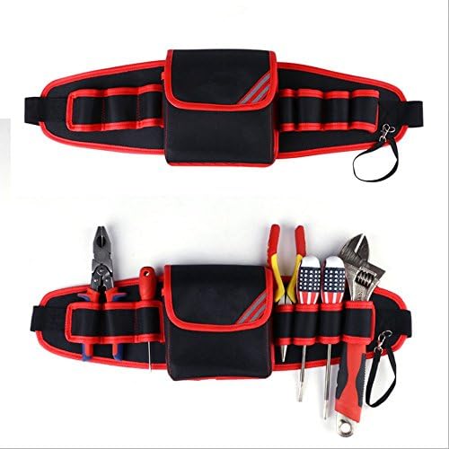 Electricians Tool Pouch Durable Tool Pouch Small Electrical Maintenance Tool Belt Multi-functional Waist Tool Bag Adjustable Waist Strap, and Sturdy Velcro Belt Flap. Black