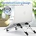 Portable Laptop Stand, Afaris Aluminium Alloy Laptop Desk Mini Notebook Stand for MacBook Computer PC iPad Tablet with Flannelette Bag,Foldable Adjustable Travel (Silver&Black)thumb 3