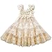 Kaiya Angel Girl Dress Wedding Soft Lace Chiffon Tulle Breathable Party Dress Champagne Small