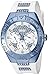 GUESS Women's U0653L2 Sporty White Silicone Watch with Sky Blue Accents and Multi-Function Dial