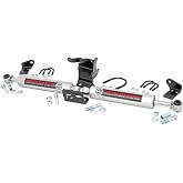 Rough Country N3 Dual Steering Stabilizer for Jeep Wrangler JL &amp; Gladiator JT (2018-2025) with 2.5-8" Lift - Enhanced Control &amp; Reduced Vibration, Easy Install