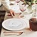 YIROCK GenericABCDEFG 100 Pieces Rose Gold Plastic Plates,HabiLife White Party Plates, Disposable Plastic Plates 50 Dinner Plates 10.2 inch and 50 Salad/Dessert Plates 7.5inch