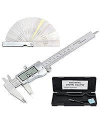 Proster Digital Vernier Caliper 7.874 in 8 pulgadas acero inoxidable Electrónico Industrial Caliper Fracciones inch Metric Conversion Meastive Tool for Length Width Depth Inner Diameter Outer