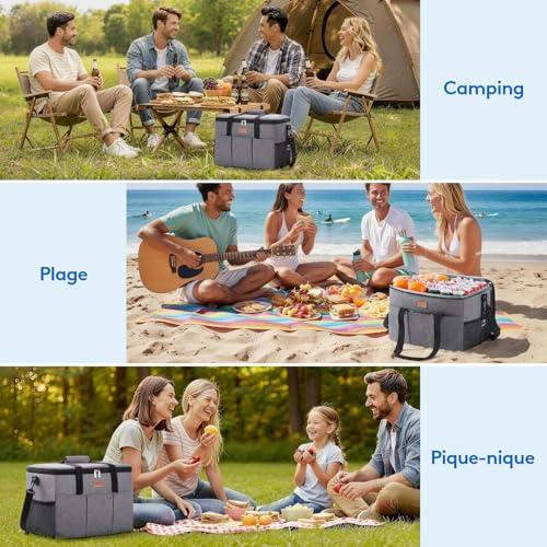 Lifewit Insulated Bag, Portable Isotherm Shopping Bag with 2/3 Front Pockets, Soft Insulated Cooler for Camping, Travel, Shopping, Picnic