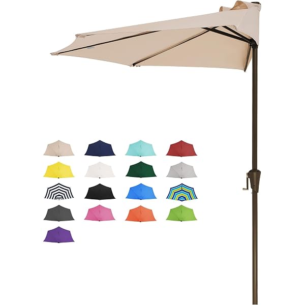 abba patio 9 by 12-feet square offset cantilever umbrella Abba Patio 9x12ft LED Cantilever Umbrella with Tilt & Cross Base, Wide  Coverage for Garden & Pool, Beige