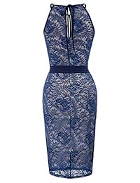 Vestido ajustado de encaje floral para mujer Belle Poque Vestido ajustado con cuello halter BP723 BP723