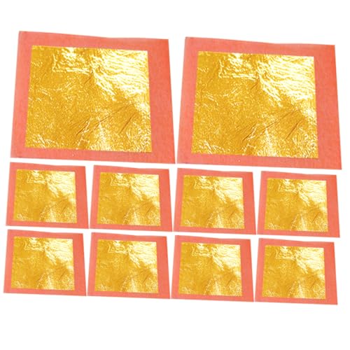 SEWACC 10sheets Gold Foil for Crafting Gilding Flakes Art Supplies for Home Decor Holiday Decorations and Projects
