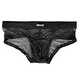 Cocobla Men's Through Soft Mesh Boxers Briefs Underwear Comfy Mesh Briefs