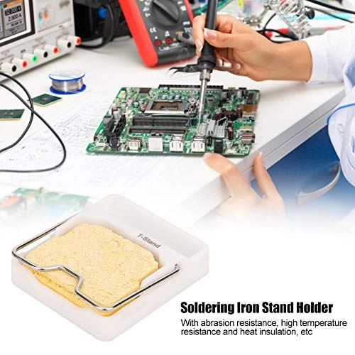 Soldering Iron Stand Holder T-Stand Mini Solder Iron Tip Cleaner Set Zirconium Dioxide Ceramic Suitable for TS100 TS80