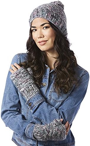 Screamer Women's Venezia Beanie and Gloves, One Size, Ocean Tweed
