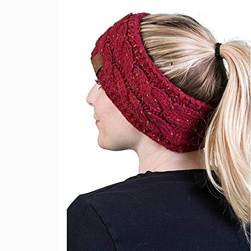 Mens Women Headbands Guys Sweatband & Sport Hair Band Turban for Running, Cross Training, Racquetball, Working Out, Performance Stretch & Moisture Wicking (Wine Red) - Thumbnail 2