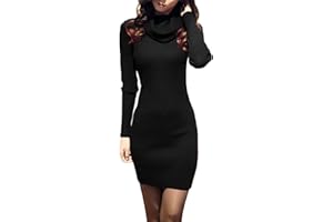v28 Sweater Dress for Women Ribbed Knit Fitted midi Sexy Fall Winter Bodycon Cowl Neck Dresses