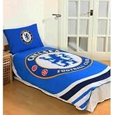 Chelsea Official FC Single Duvet Cover Set with Pillowcase (Reversible)