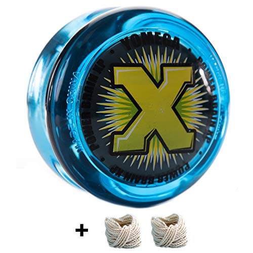 Yomega Power Brain XP yoyo - Includes Synchronized Clutch and a Smart Switch which enables Players to Choose Between auto-Return and Manual Styles of Play. + Extra 2 Strings (Blue)