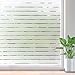 Rabbitgoo Privacy Window Film Static Cling Frosted Glass Film Window Frosting Film No Glue Window Sticker UV Protection White Stripe for Home Office Kitchen Living Room 17.5 x 59 inches (44.5 x 150cm)
