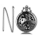 Aolvo Engraved Pocket Watch for Men & Women, The Nightmare Before Christmas Jack Skellington Theme Watch, Vintage Style Mini Pocket Watch with Chain Nacklace Decor, Ideal Gift Accessories
