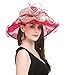 Saferin Women's Kentucky Derby Sun Hat Church Cocktail Party Wedding Dress Organza Hat Two Tone Color
