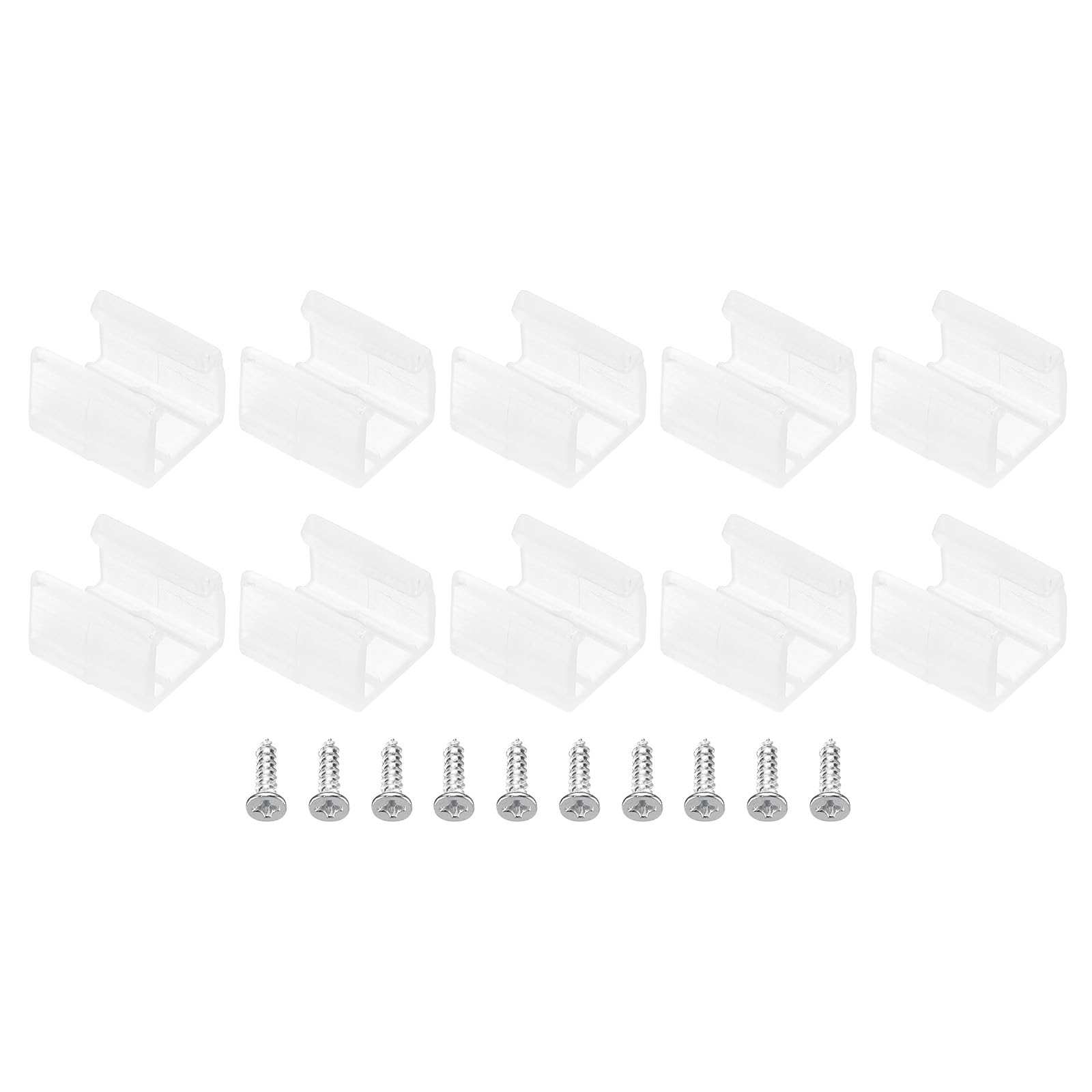 PATIKIL LED Strip Light Clips, 40 Pack Mounting Bracket Fixing Clips Plastic Clamp Holders with Screws for 8mm-10mm Neon RGB Light Cable Ribbon, Translucent