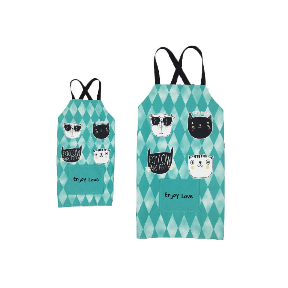 G-Tree Cute kitty kids apron cotton aprons for boys girls children aprons bib for artists chef cooking parent apron child