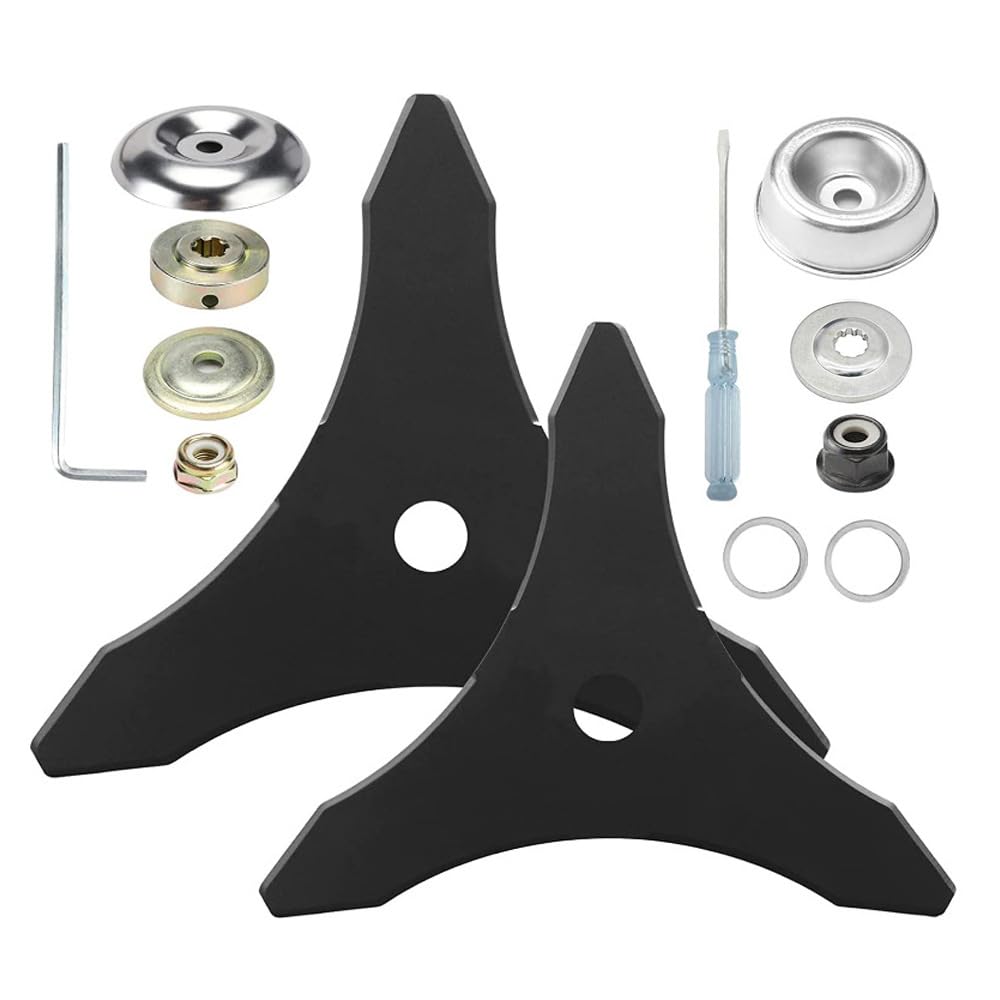 ENEWSTAR Trimmer Blade Mower Blade 2 Pack 3 Teeth Brush Cutter Blades For Husqvarna Sthil