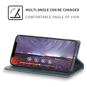 FANFO® Custodia per Oppo A52/Oppo A72/Oppo A92, Premium Chiusure Magnetiche Book Style Flip Folio Case Cover,Blu - immagine 5