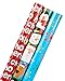 American Greetings Snowflakes, Holiday Friends, and Christmas Lettering Wrapping Paper, 3 Roll