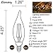 LiteHistory Dimmable 4W 2200K Amber CA10 led Bulb E12 Candelabra led 250lm, Warm White, 40W Flame tip 6Pack