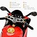 Uenjoy 12V Kids Motorcycle Battery Powered Ride On Motorbike with 2 Speeds, Spring Suspension, LED Lights, Leather Seat , Red