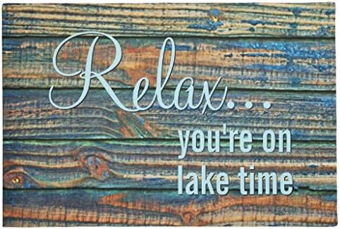 Wikiuen Relax You are on Lake Time Quote Doormat 24"x16"