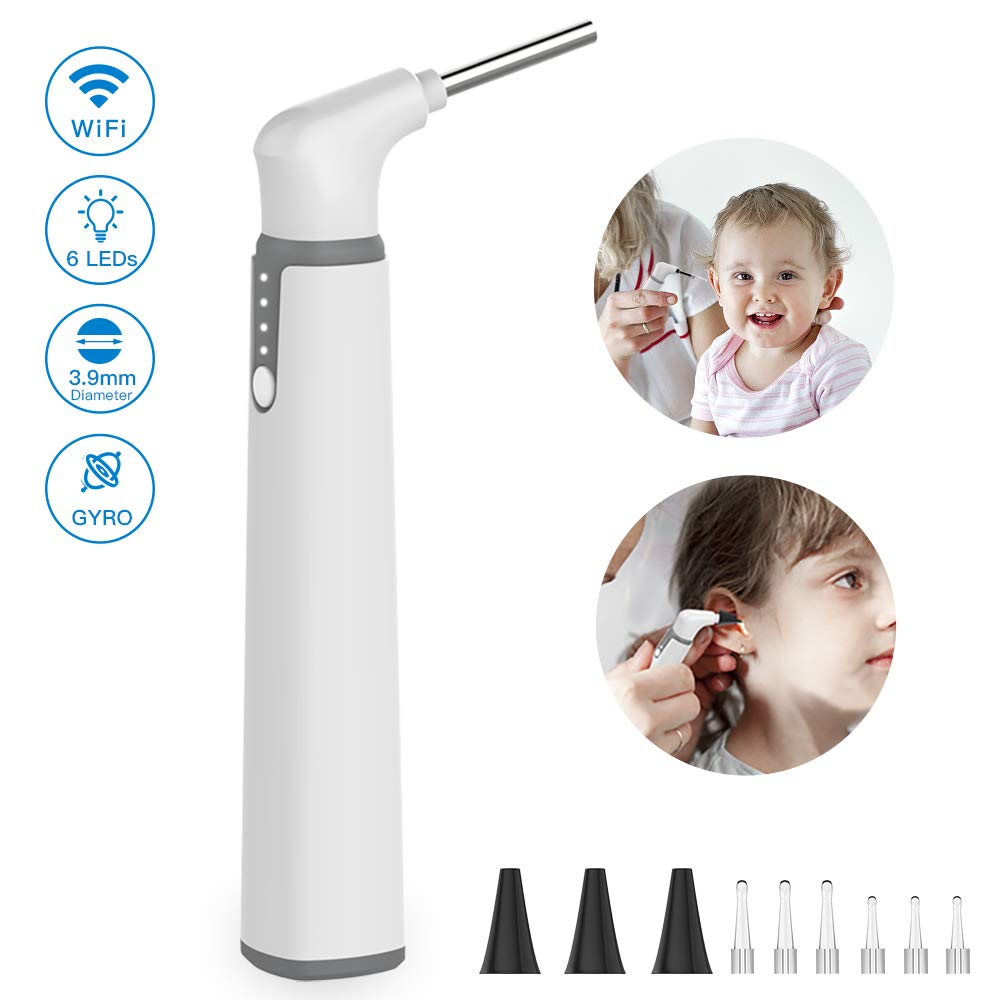 Wireless Otoscope, 3.9mm UltraThin WiFi Ear Scope Camera with Earwax