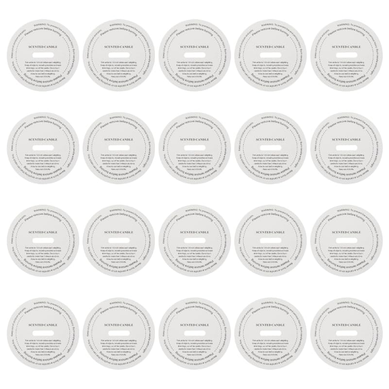 EXCEART Aromatherapy Candle Labels 20Pcs Dust Covers for Votive and Scented Candle Tins Protective Vinyl Stickers 2.36 Inch Lightweight Paper for Home Decor