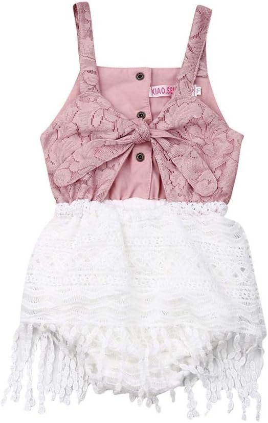 Newborn Baby Girl Romper Jumpsuit Bodysuit Tutu Lace Dress Summer Clothes Outfit with Headband 0-24M