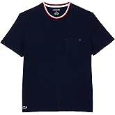 Lacoste Mens Contrast Neck Relaxed Fit Pajama T-Shirt (Amazon Exclusives)