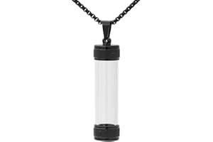 Edgda Urn Necklace for Ashes Stainless Steel Memorial Cremation Locket Keepsake Necklace Acrylic Glass Bottle Necklace