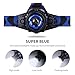 Rechargeable LED Headlamp, Super Bright Waterproof Zoomable Head Light for Running, Hiking, Camping, Climbing, Adventure, Blue