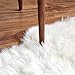 LEEVAN Faux Fur Rug Supersoft Plush Fluffy Chair Cover Sheepskin Rug Seat Cover Shaggy Throw Floor Mat Carpet Accent Rugs- 2 ft x 3 ft, Ivory White