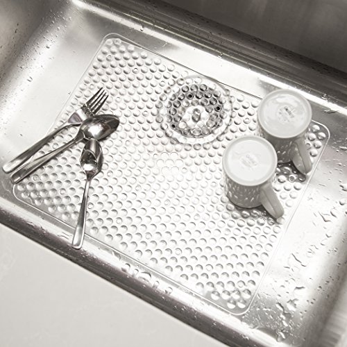 image for BINO Anti-Bacterial Kitchen Sink Protector Mat, Clear - Eco-Friendly -