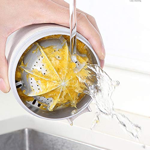 Hand Juicer Citrus, Puyujin Orange Squeezer Manual Lid Rotation Press Reamer for Lemon Lime Grapefruit with Strainer and Container (Pink) - Thumbnail 2